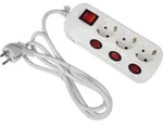 Heitronic 45190 Steckdosenleiste mit Schalter 3fach Wei&szlig; Schutzkontakt 1St.