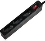 LogiLink LPS230B Steckdosenleiste mit Schalter 3fach Schwarz Konturenstecker 1St.