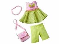 HABA 304253 - Kleiderset Schmetterling, Set aus Kleid, Hose, Handtasche und Haarband,