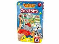 Schmidt 51447 - Benjamin Blümchen, Zoo Lotto, Reisespiel, Metalldose