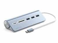 Satechi Type-C Aluminum USB Hub & Card Reader blue