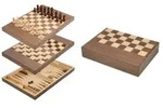 Schach Backgammon Dame Set, Feld 32 mm, Magnetverschluss