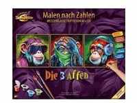 Schipper 609470859 - Malen nach Zahlen, Die Drei Affen, Triptychon, 40 x 120 cm