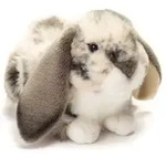 Widderkaninchen liegend grau-wei&szlig; 30 cm
