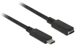 Delock USB-Kabel USB 3.2 Gen1 USB-C&reg; Stecker, USB-C&reg; Buchse 1.00m Schwarz 85533