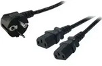 LogiLink Strom Anschlusskabel [1x Schutzkontakt-Winkelstecker - 2x