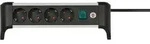 Brennenstuhl 1391040400 Steckdosenleiste mit Schalter Silber, Schwarz Schutzkontakt