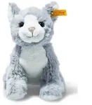 Steiff 067051 - Cassie Katze, sitzend, eisblau/weiss, Pl&uuml;sch, 26 cm
