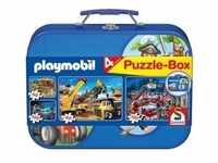 Schmidt 55599 - Playmobil: Puzzle-Box, 2 x 60/2 x 100 Teile