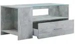 Holz Sofatisch Couchtisch Schublade Glas Tindala