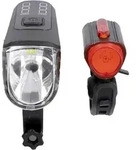 FISCHER FAHRRAD Fahrradbeleuchtung Set TWIN-60/30/15 LED Schwarz