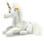 Steiff 067679 - Unica Schlenker-Einhorn, liegend, wei&szlig;, Pl&uuml;sch, 27 cm