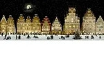 Wand-Adventskalender &ndash; Weihnachtliches Stadtpanorama