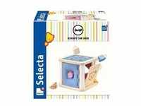 Selecta 64308 - Sortierbox mit 4 Holzklötzchen, 16 cm