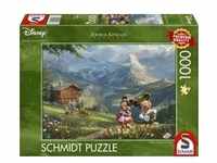 Schmidt 59938 - Thomas Kinkade Studios, Disney, Mickey & Minnie in den Alpen, Puzzle,