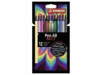 Premium-Filzstift - STABILO Pen 68 - ARTY - 12er Pack - mit 12 verschiedenen...
