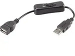 Renkforce USB-Kabel USB 2.0 USB-A Stecker, USB-A Buchse 0.25 m Schwarz inkl.