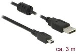 Delock USB-Kabel USB 2.0 USB-A Stecker, USB-Mini-B Stecker 2.00 m Schwarz mit