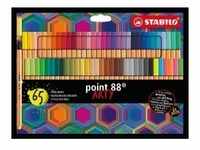 Fineliner - STABILO point 88 - ARTY - 65er Pack - mit 65 verschiedenen Farben