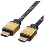 Roline HDMI Anschlusskabel HDMI-A Stecker 7.50 m Schwarz, Gold 11.04.5504 4K UHD,