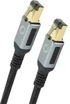 Oehlbach D1C13355 RJ45 Patchkabel CAT 8.1 5.00 m Schwarz vergoldete Steckkontakte,