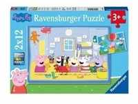 Ravenburger 05574 - Peppa Pig, Peppas Abenteuer, Kinderpuzzle, 2x12 Teile