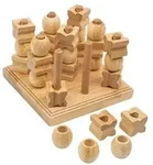 Tic Tac Toe, 3D, Bambus