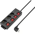 Sygonix RF-4737788 Steckdosenleiste mit Schalter Schwarz Schutzkontakt 1St.