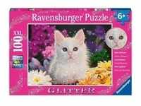 Ravensburger 13358 - Glitzerkatze, Glitter-Puzzle, 100 XXL-Teile