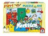Schmidt 56447 - Pippi Langstrumpf, Kaffeekränzchen mit Pippi, Kinderpuzzle, 100