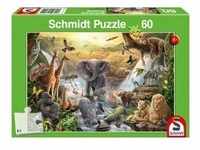 Schmidt 56454 - Tiere in Afrika, Kinderpuzzle, 60 Teile
