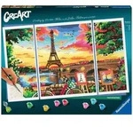 CreArt Premium Triptychon - Spiegelbild von Paris