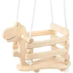 small foot 11589 - Kleinkindschaukel Dino, Gitterschaukel, Schaukel, Holz