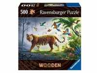 Ravensburger 17514 - Wooden, Tiger im Dschungel, Holz-Puzzle inkl. 40 Whimsies, 500