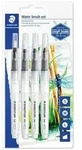 STAEDTLER Wasserpinsel rund fein, rund medium, rund gro&szlig;, Keilspitze, 4er Set