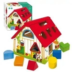 Holzhaus mit geometrischen Formen (Kinderspiel)