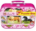 Puzzle Box Schmidt Spiele Pferde im Metallkoffer 2x26, 2x48Teile