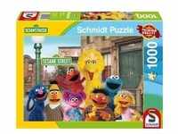 Schmidt 57574 - Sesamstrasse, Ein Wiedersehen mit guten alten Freunden, Puzzle, 1000
