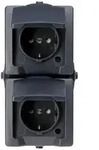 Kopp 136955007 Feuchtraum-Schalterprogramm Steckdose mit Klappdeckel Nautic Anthrazit