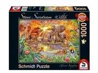 Schmidt 59982 - Steve Sundram, Wildlife, African Kingdom, Afrikas Tiere, Puzzle, 1000