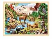 Goki 57409 - Einlegepuzzle Nordamerikanische Wildnis