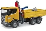 bruder 03551 Scania Super 560R Baustellen-LKW Kran und 2 Paletten