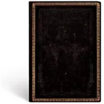 Softcover Notizbuch Schwarzes Marokkoleder, Midi, Liniert