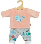 Flauschiger Puppen-Pyjama "Wal Bobby", 2-teilig, Gr. 28-35 cm