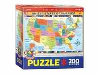 Eurographics 6200-0651 - Karte der Vereinigten Staaten, Puzzle, 200 Teile