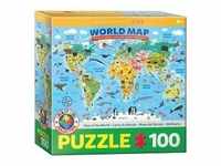 Eurographics 6100-5554 - Weltkarte illustriert , Puzzle, 100 Teile