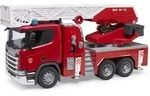 bruder 03591 Scania Super 560R Feuerwehr mit Drehleiter, Wasserpumpe, L+S Modu