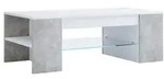 Holz Sofatisch Couchtisch Schublade Glas Tunas