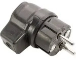 AS Schwabe 62207 Schutzkontakt-Winkelstecker Vollgummi 230V Schwarz IP44