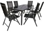 7 tlg. Alu Glas Tisch Gartenset Sitzgruppe 189SW